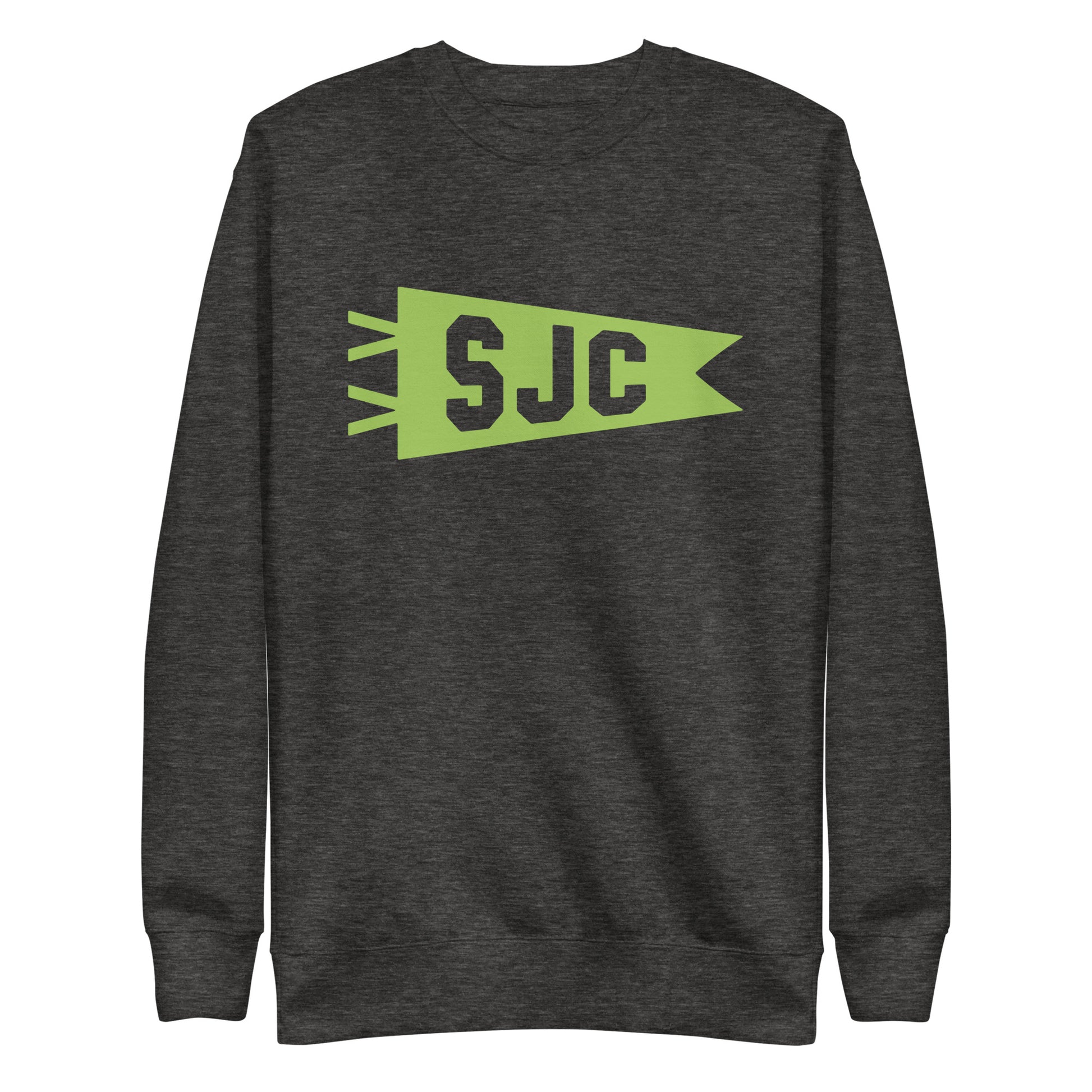 SJC San Jose Premium Sweatshirt • Banner Design in Green • YHM Designs - Image 02
