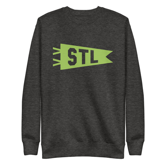 Airport Code Premium Sweatshirt - Green Graphic • STL St. Louis • YHM Designs - Image 02