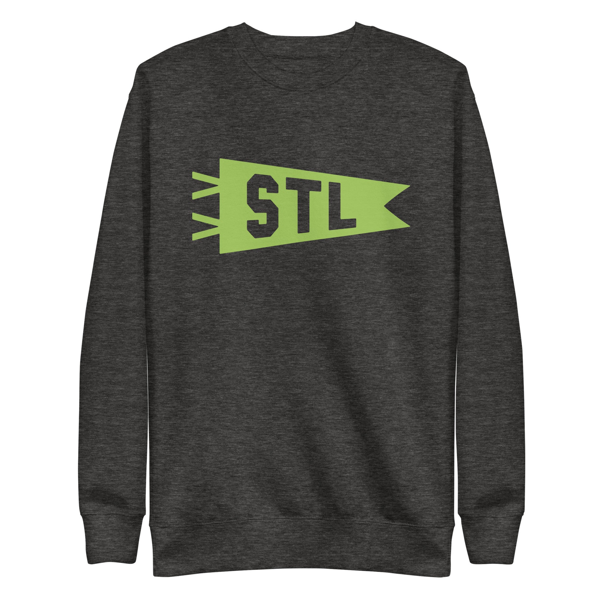 Airport Code Premium Sweatshirt - Green Graphic • STL St. Louis • YHM Designs - Image 02