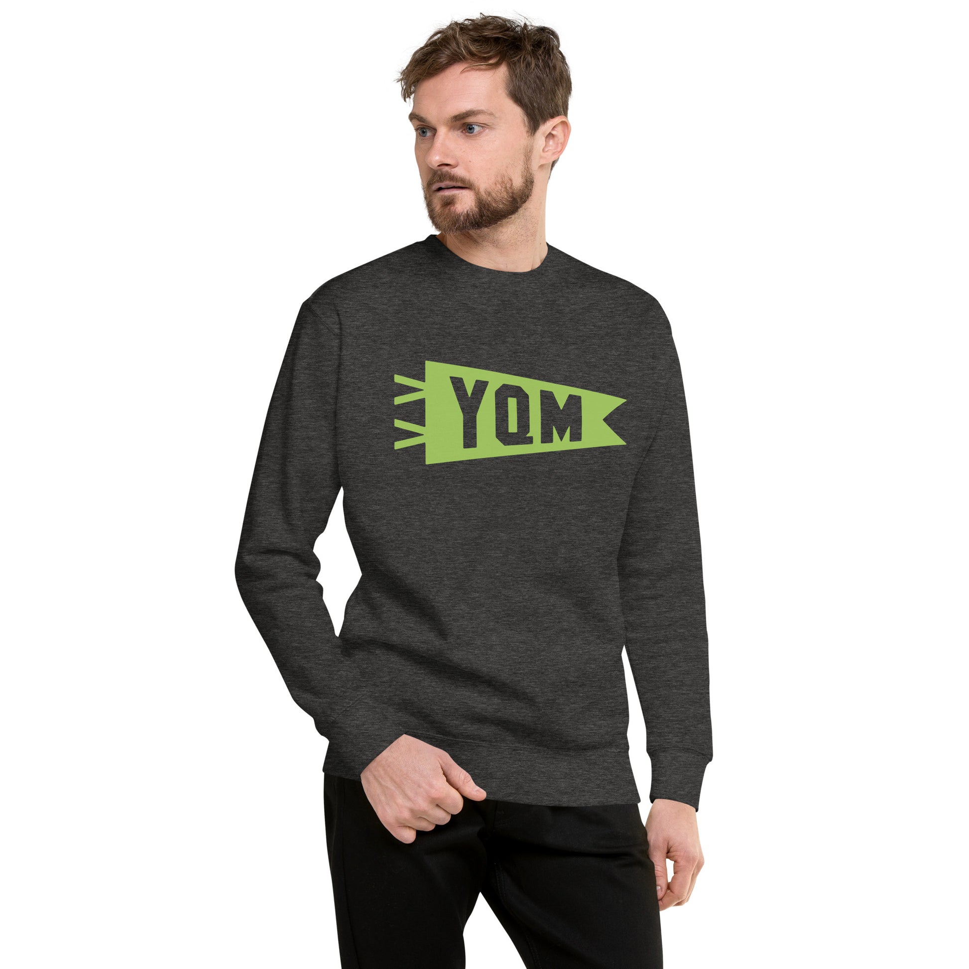 Airport Code Premium Sweatshirt - Green Graphic • YQM Moncton • YHM Designs - Image 10