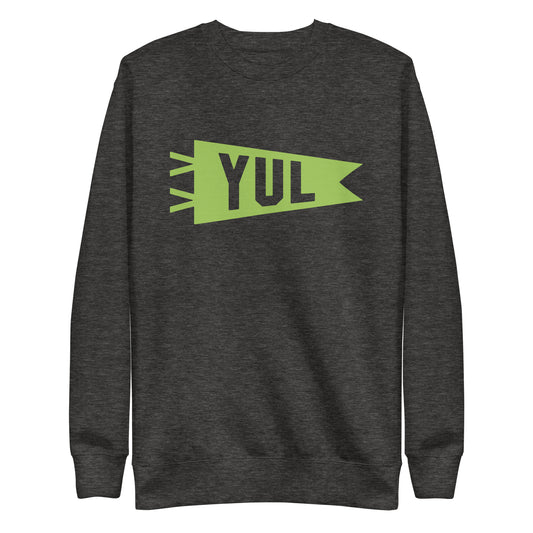 Airport Code Premium Sweatshirt - Green Graphic • YUL Montreal • YHM Designs - Image 02
