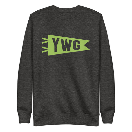 Airport Code Premium Sweatshirt - Green Graphic • YWG Winnipeg • YHM Designs - Image 02