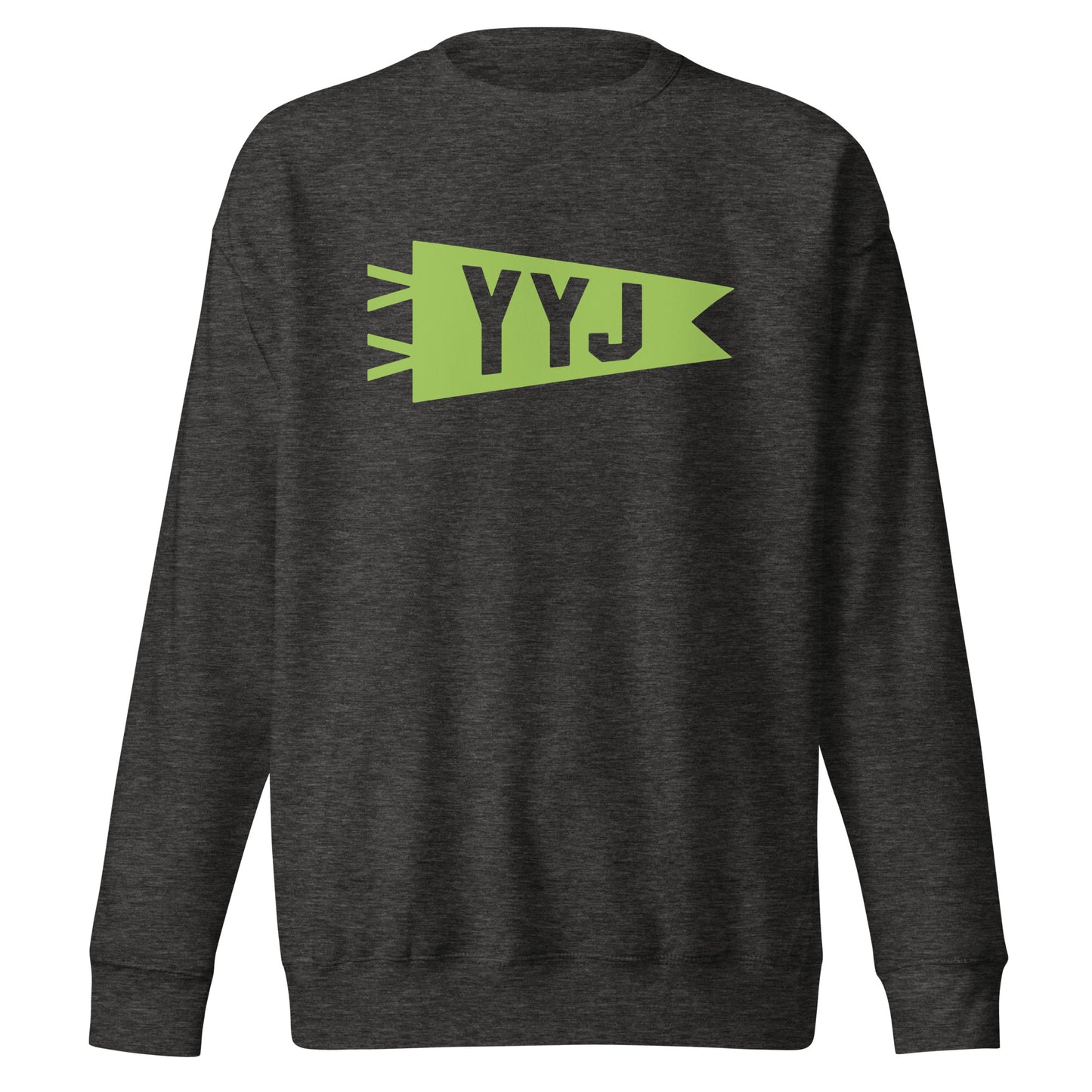 Airport Code Premium Sweatshirt - Green Graphic • YYJ Victoria • YHM Designs - Image 08