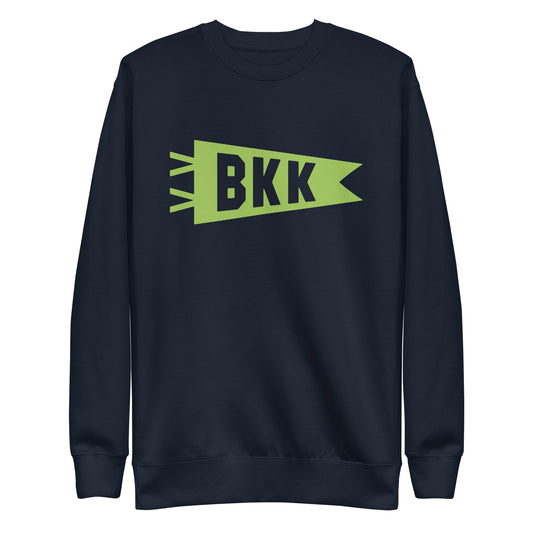 Airport Code Premium Sweatshirt - Green Graphic • BKK Bangkok • YHM Designs - Image 01