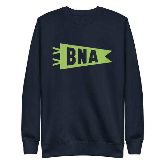 Airport Code Premium Sweatshirt - Green Graphic • BNA Nashville • YHM Designs - Image 01