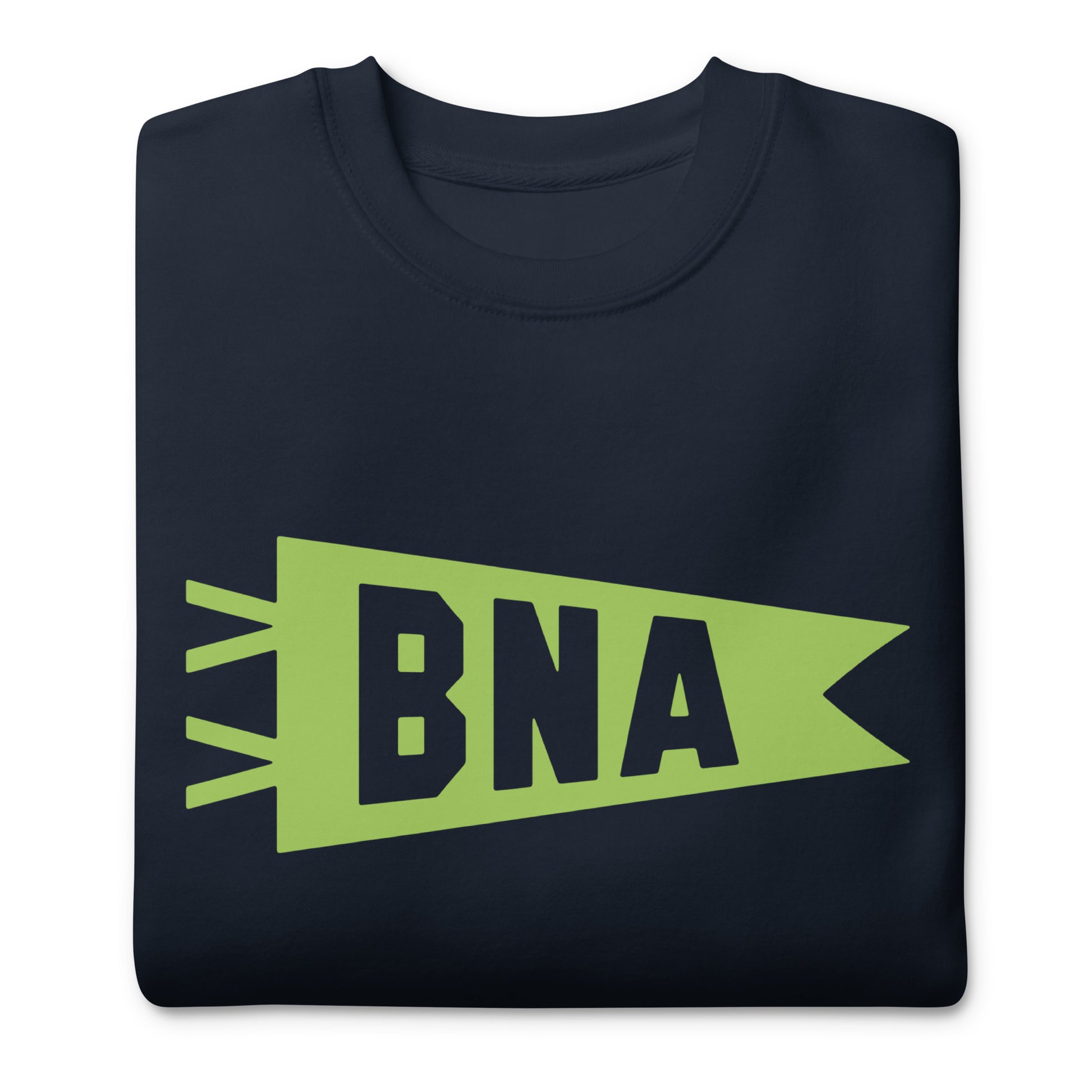 Airport Code Premium Sweatshirt - Green Graphic • BNA Nashville • YHM Designs - Image 03