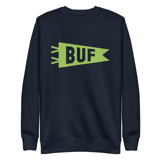Airport Code Premium Sweatshirt - Green Graphic • BUF Buffalo • YHM Designs - Image 01