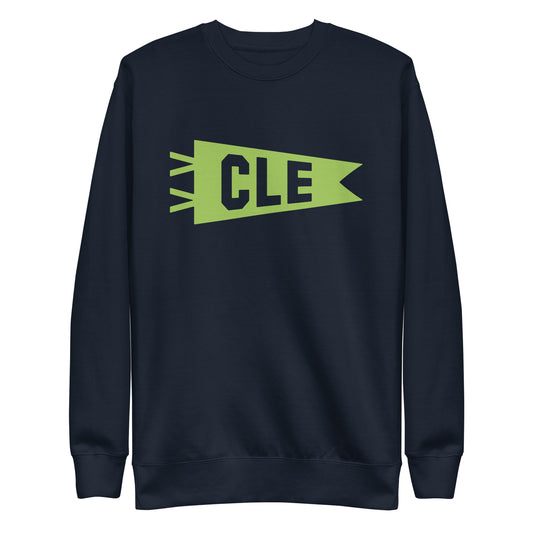 Airport Code Premium Sweatshirt - Green Graphic • CLE Cleveland • YHM Designs - Image 01