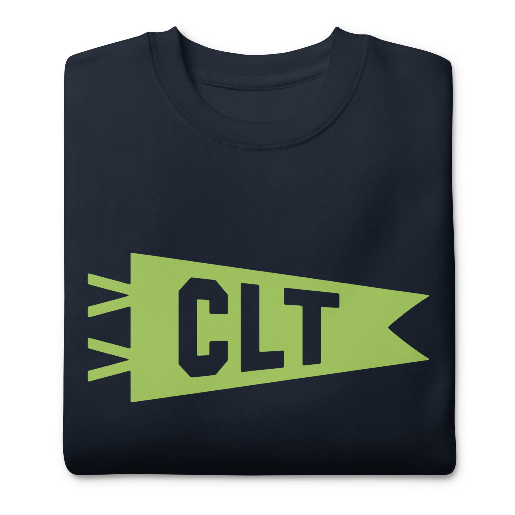 Airport Code Premium Sweatshirt - Green Graphic • CLT Charlotte • YHM Designs - Image 03