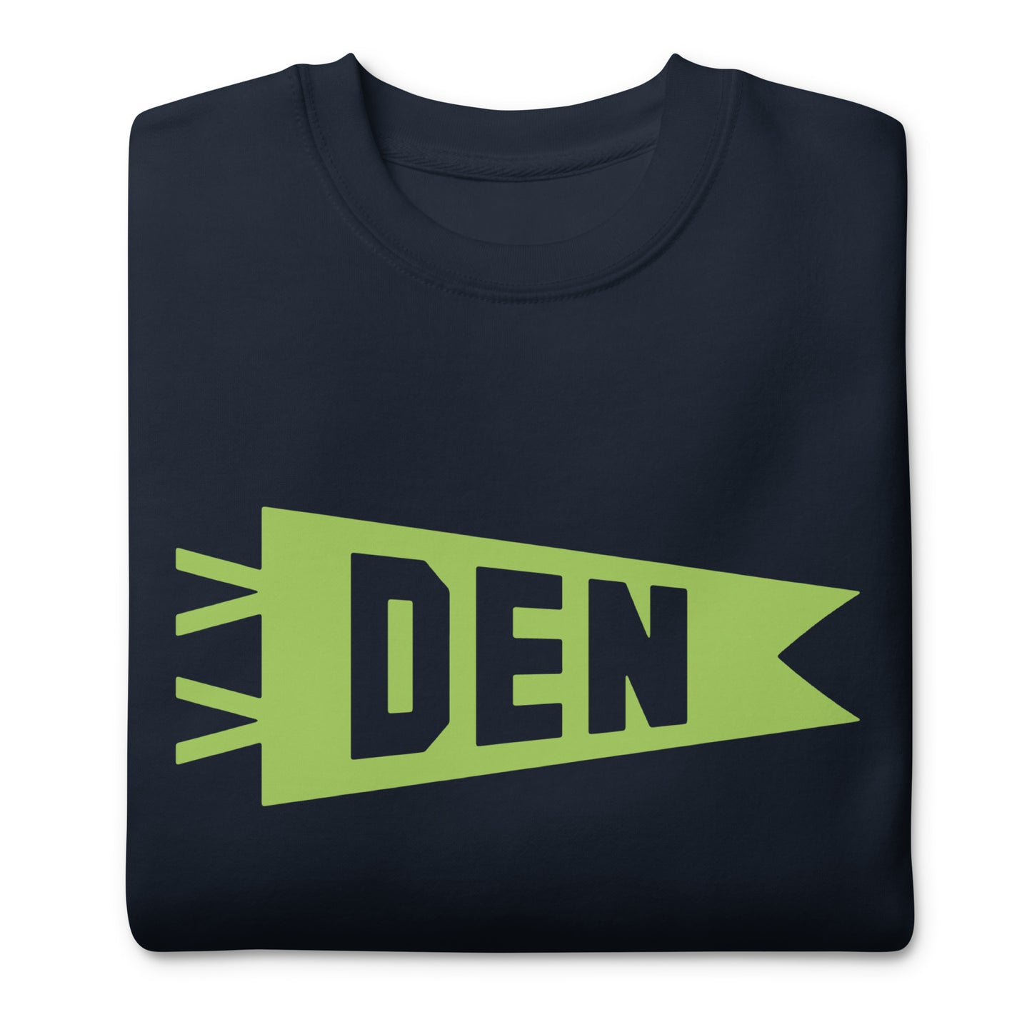 Airport Code Premium Sweatshirt - Green Graphic • DEN Denver • YHM Designs - Image 03