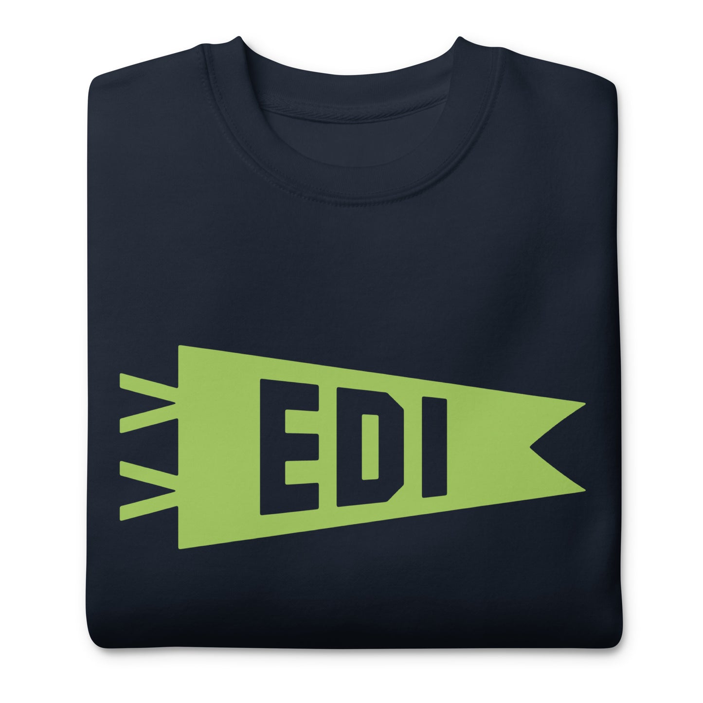 Airport Code Premium Sweatshirt - Green Graphic • EDI Edinburgh • YHM Designs - Image 03