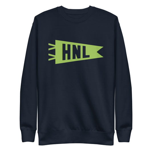 Airport Code Premium Sweatshirt - Green Graphic • HNL Honolulu • YHM Designs - Image 01