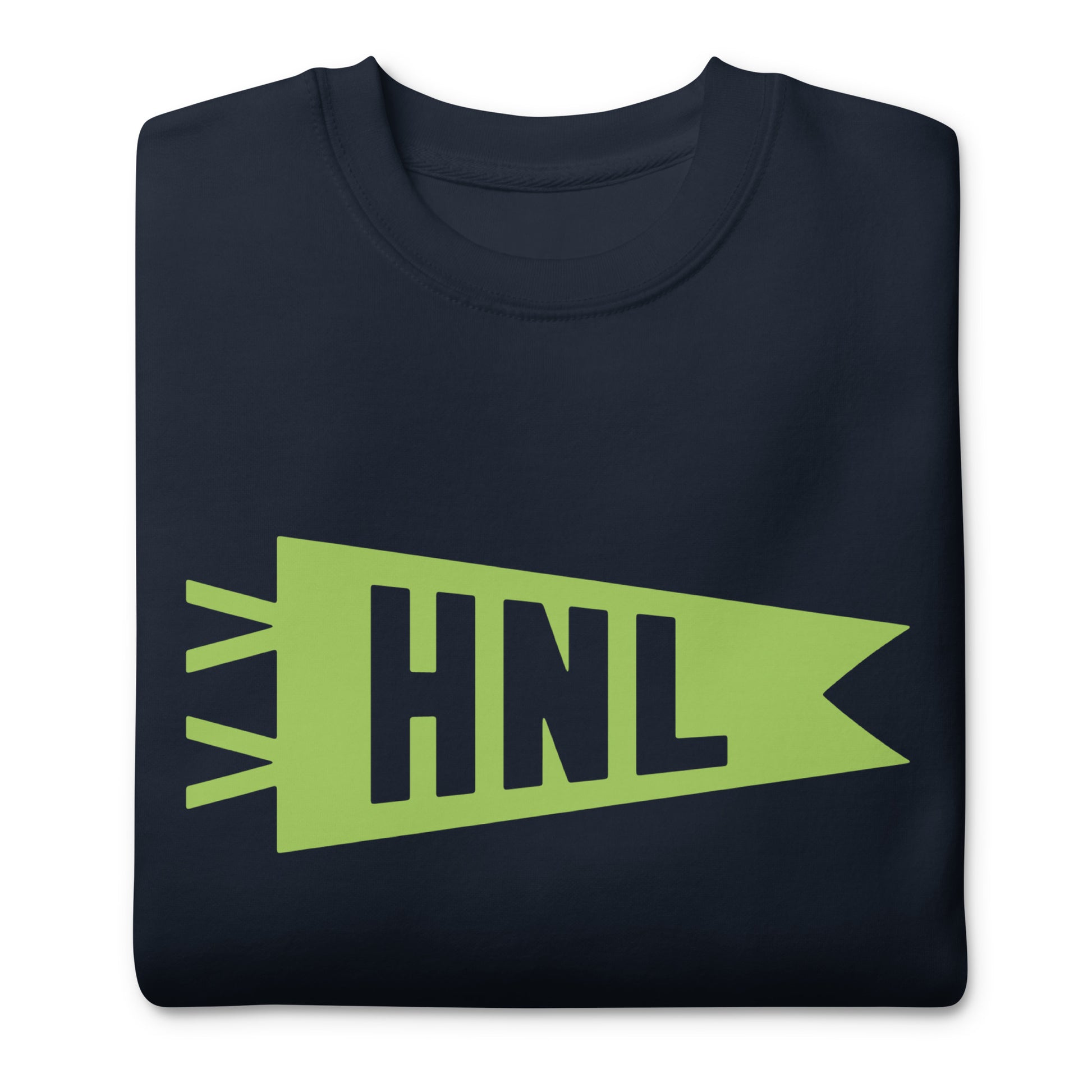 Airport Code Premium Sweatshirt - Green Graphic • HNL Honolulu • YHM Designs - Image 03