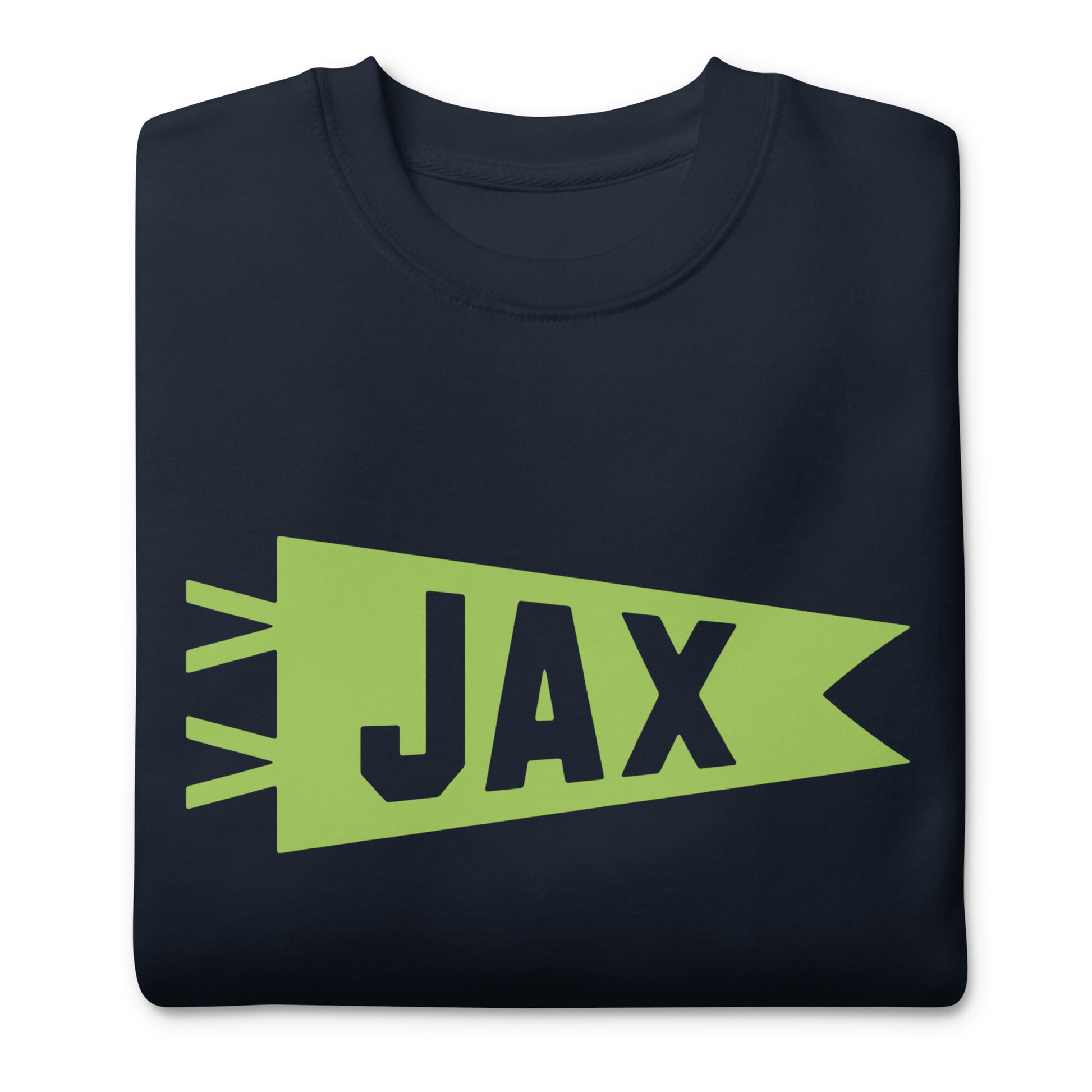 Airport Code Premium Sweatshirt - Green Graphic • JAX Jacksonville • YHM Designs - Image 03