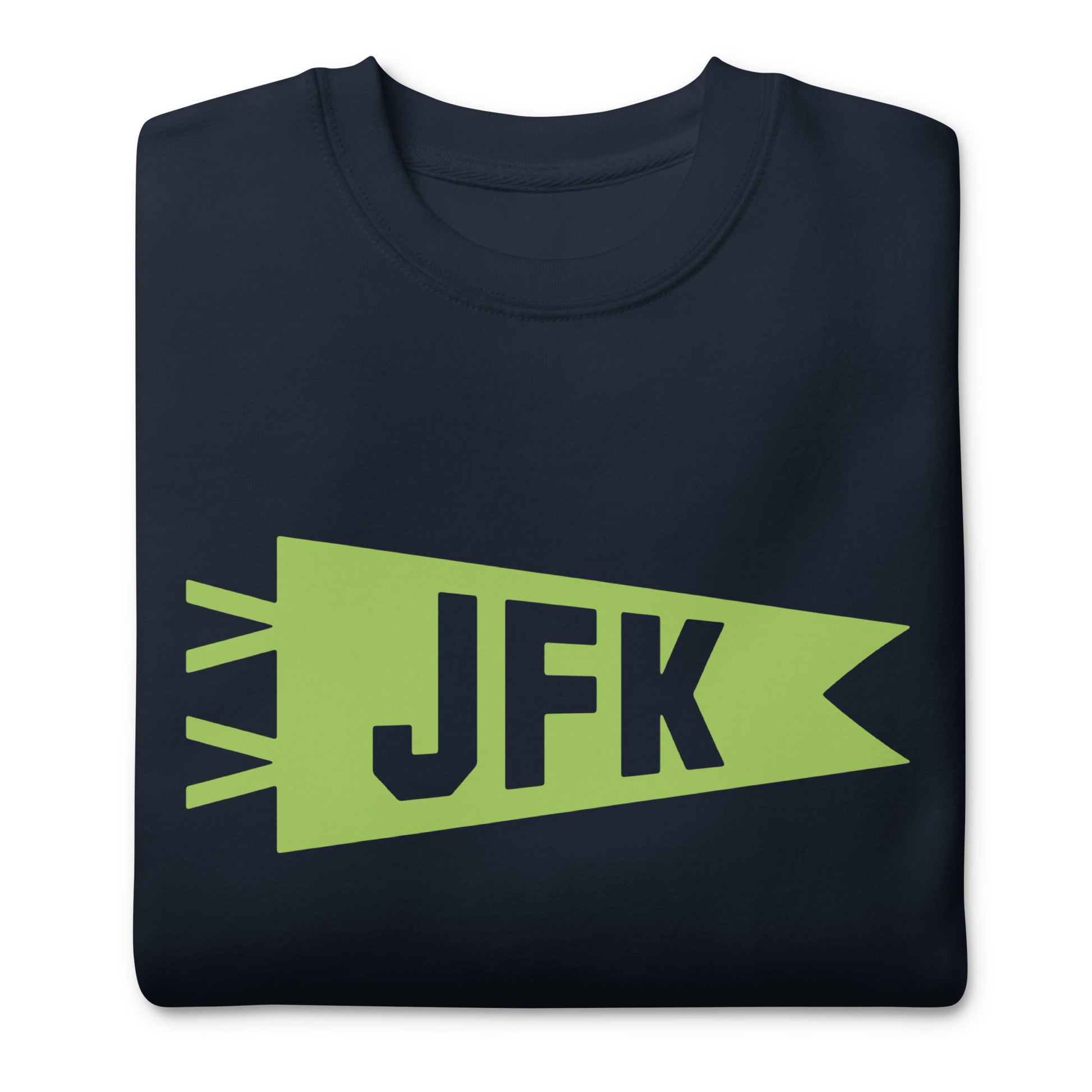 Airport Code Premium Sweatshirt - Green Graphic • JFK New York City • YHM Designs - Image 03