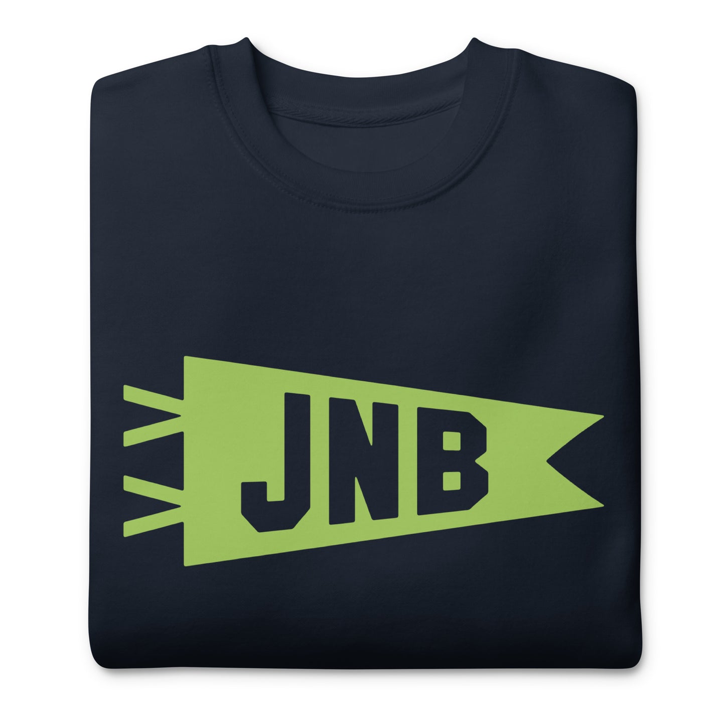 Airport Code Premium Sweatshirt - Green Graphic • JNB Johannesburg • YHM Designs - Image 03