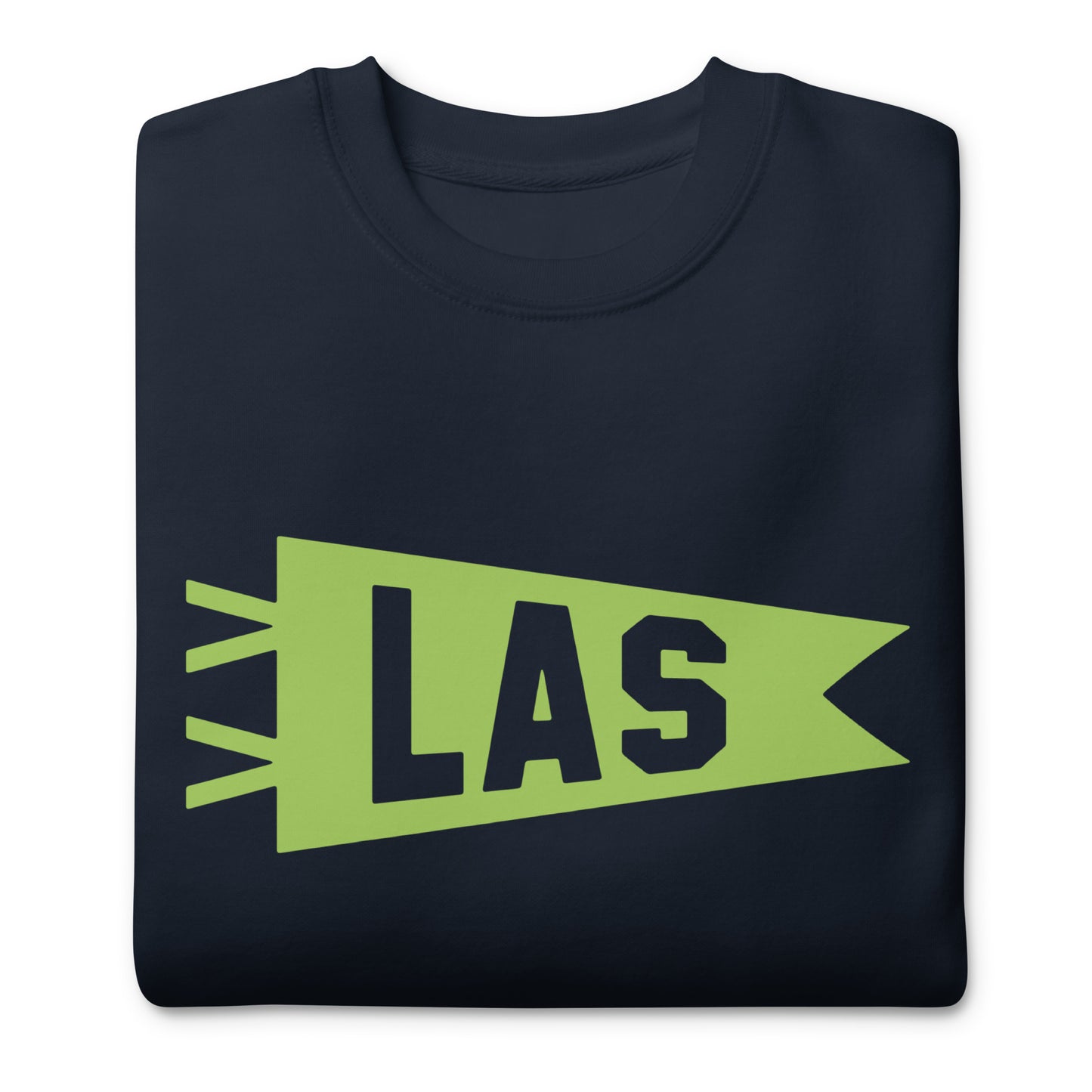 Airport Code Premium Sweatshirt - Green Graphic • LAS Las Vegas • YHM Designs - Image 03
