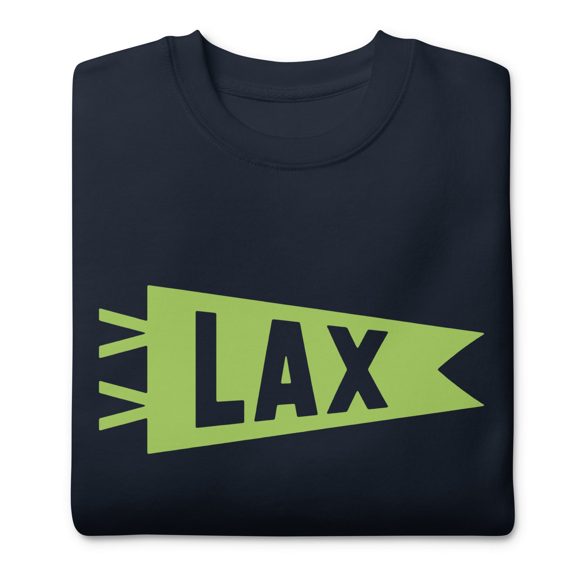 Airport Code Premium Sweatshirt - Green Graphic • LAX Los Angeles • YHM Designs - Image 03