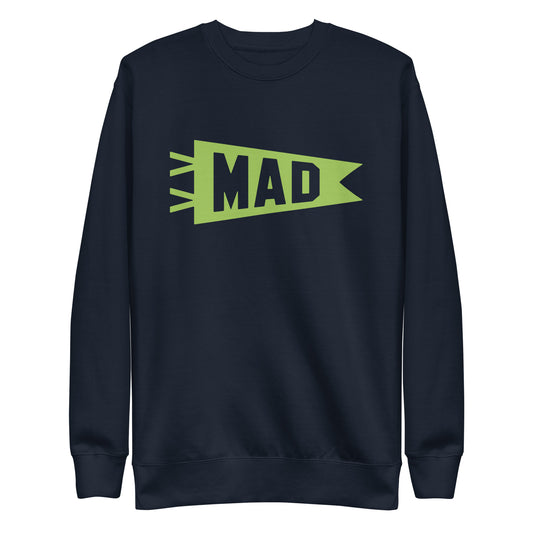 Airport Code Premium Sweatshirt - Green Graphic • MAD Madrid • YHM Designs - Image 01