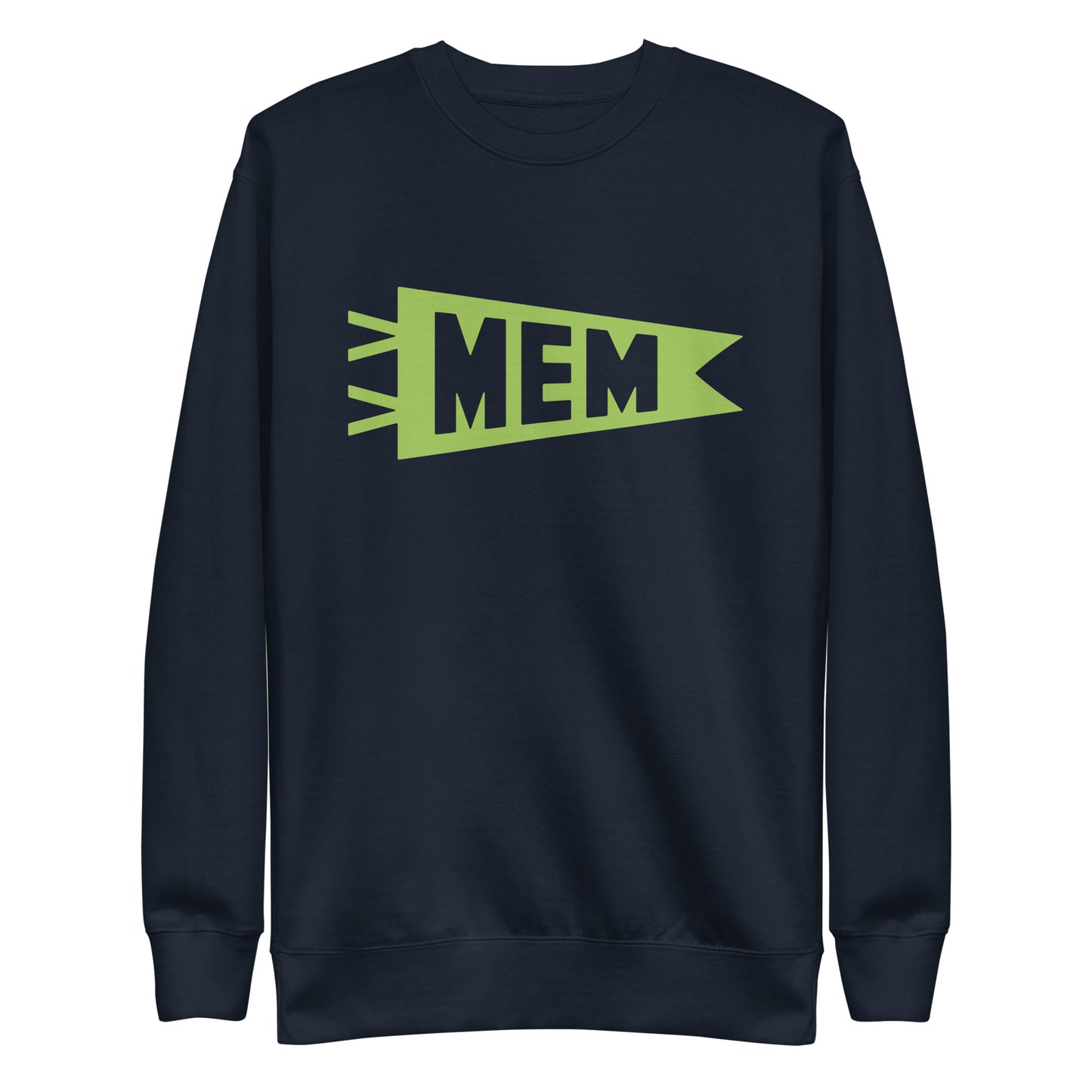 Airport Code Premium Sweatshirt - Green Graphic • MEM Memphis • YHM Designs - Image 01