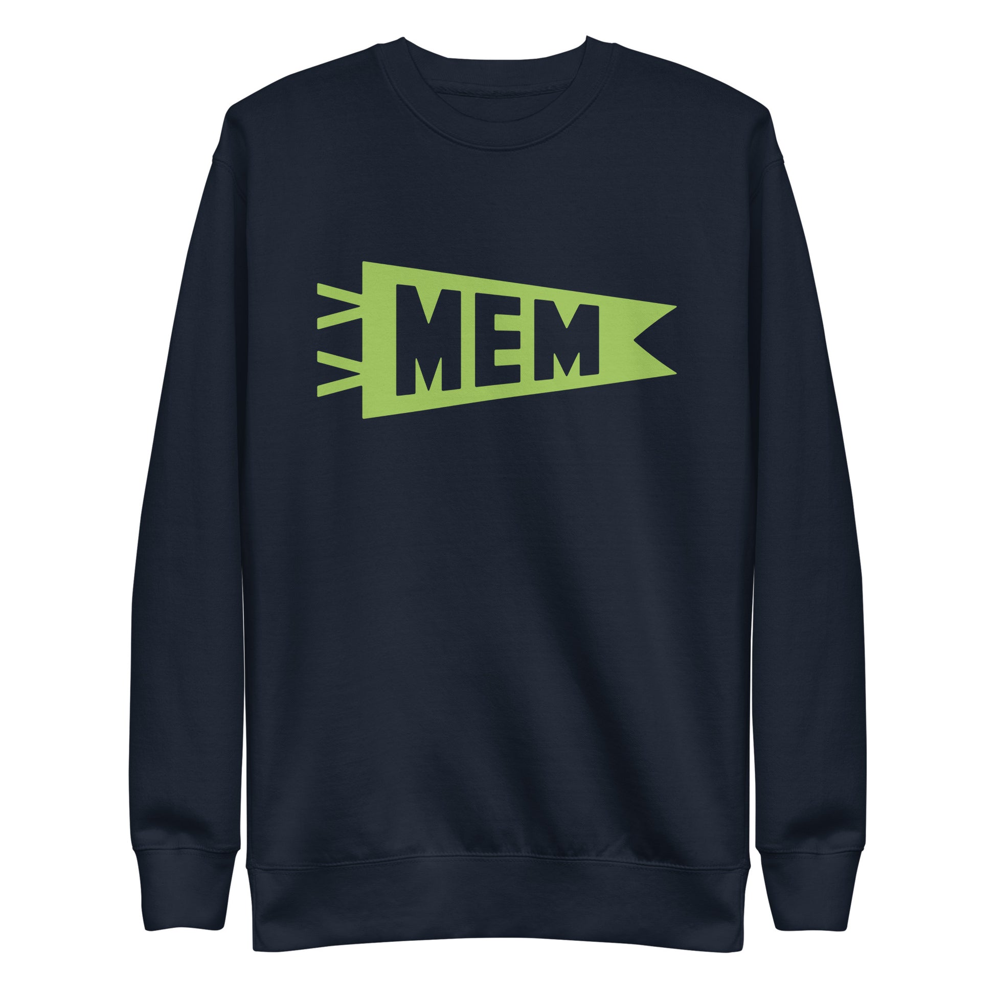 Airport Code Premium Sweatshirt - Green Graphic • MEM Memphis • YHM Designs - Image 01