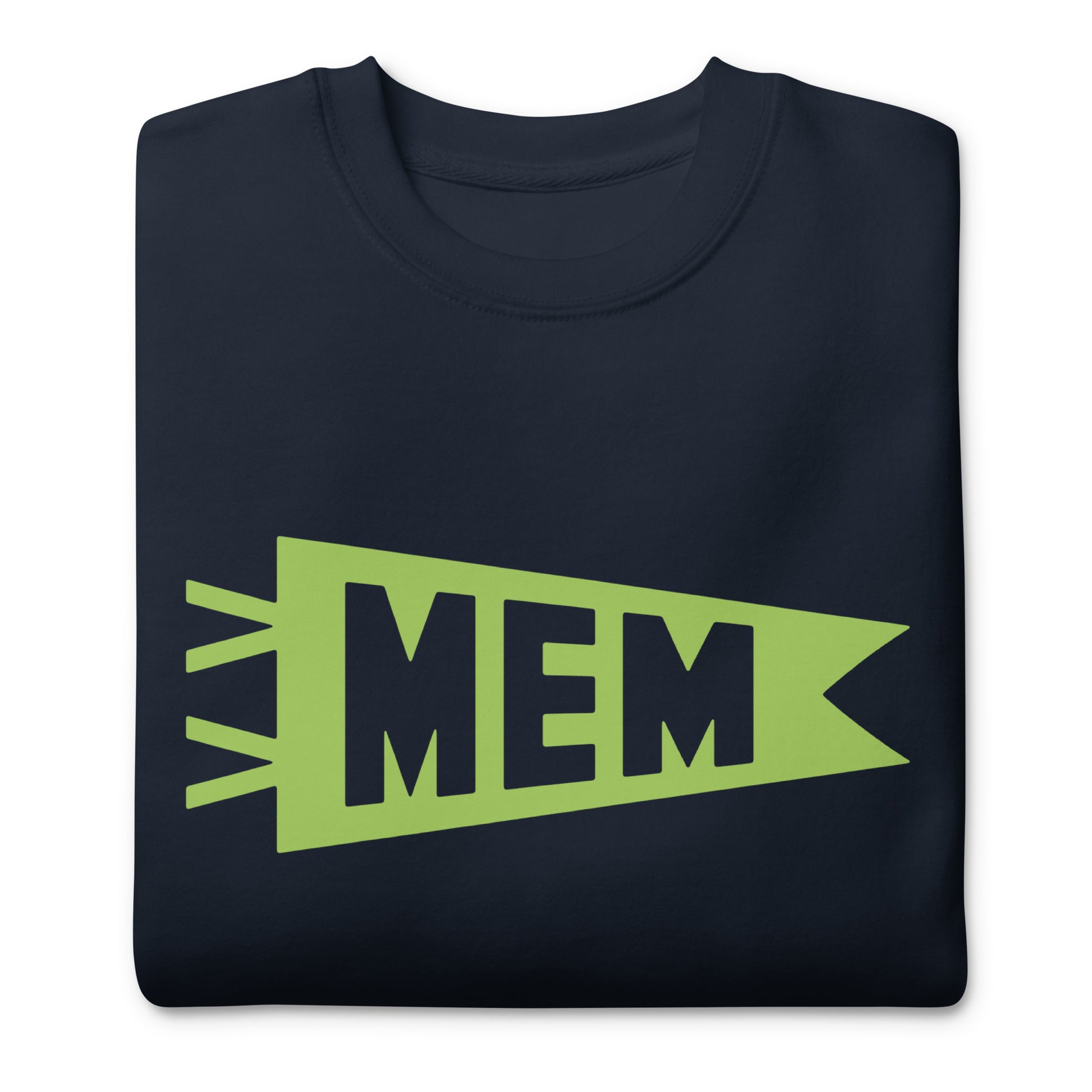 Airport Code Premium Sweatshirt - Green Graphic • MEM Memphis • YHM Designs - Image 03