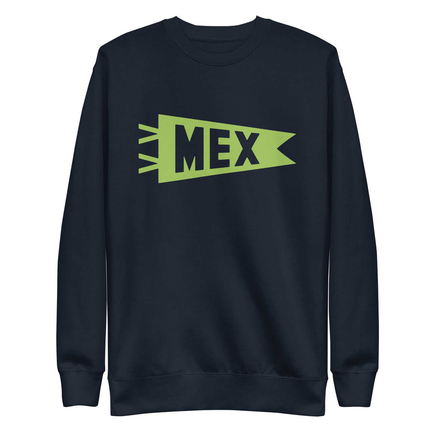 Airport Code Premium Sweatshirt - Green Graphic • MEX Mexico City • YHM Designs - Image 01