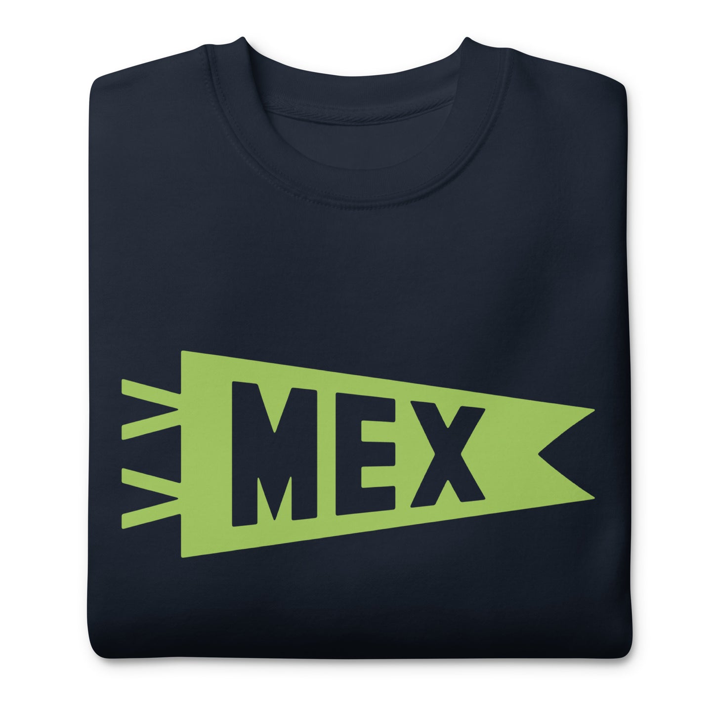 Airport Code Premium Sweatshirt - Green Graphic • MEX Mexico City • YHM Designs - Image 03