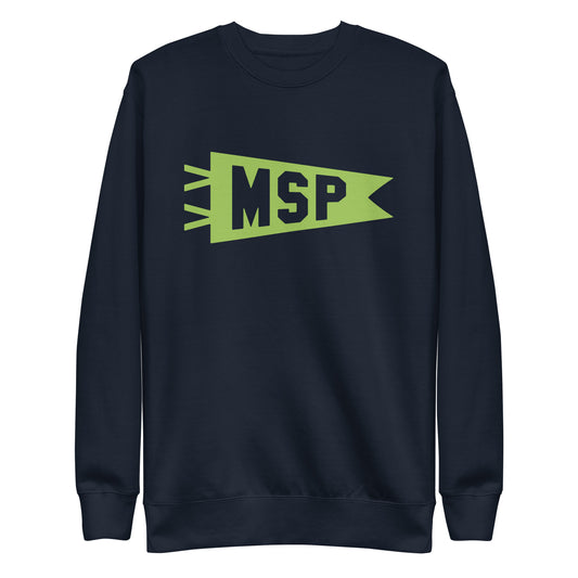 Airport Code Premium Sweatshirt - Green Graphic • MSP Minneapolis • YHM Designs - Image 01