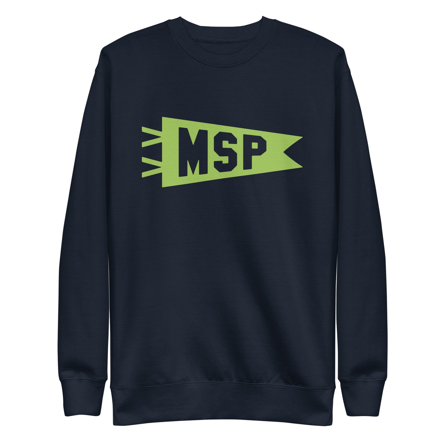 Airport Code Premium Sweatshirt - Green Graphic • MSP Minneapolis • YHM Designs - Image 01