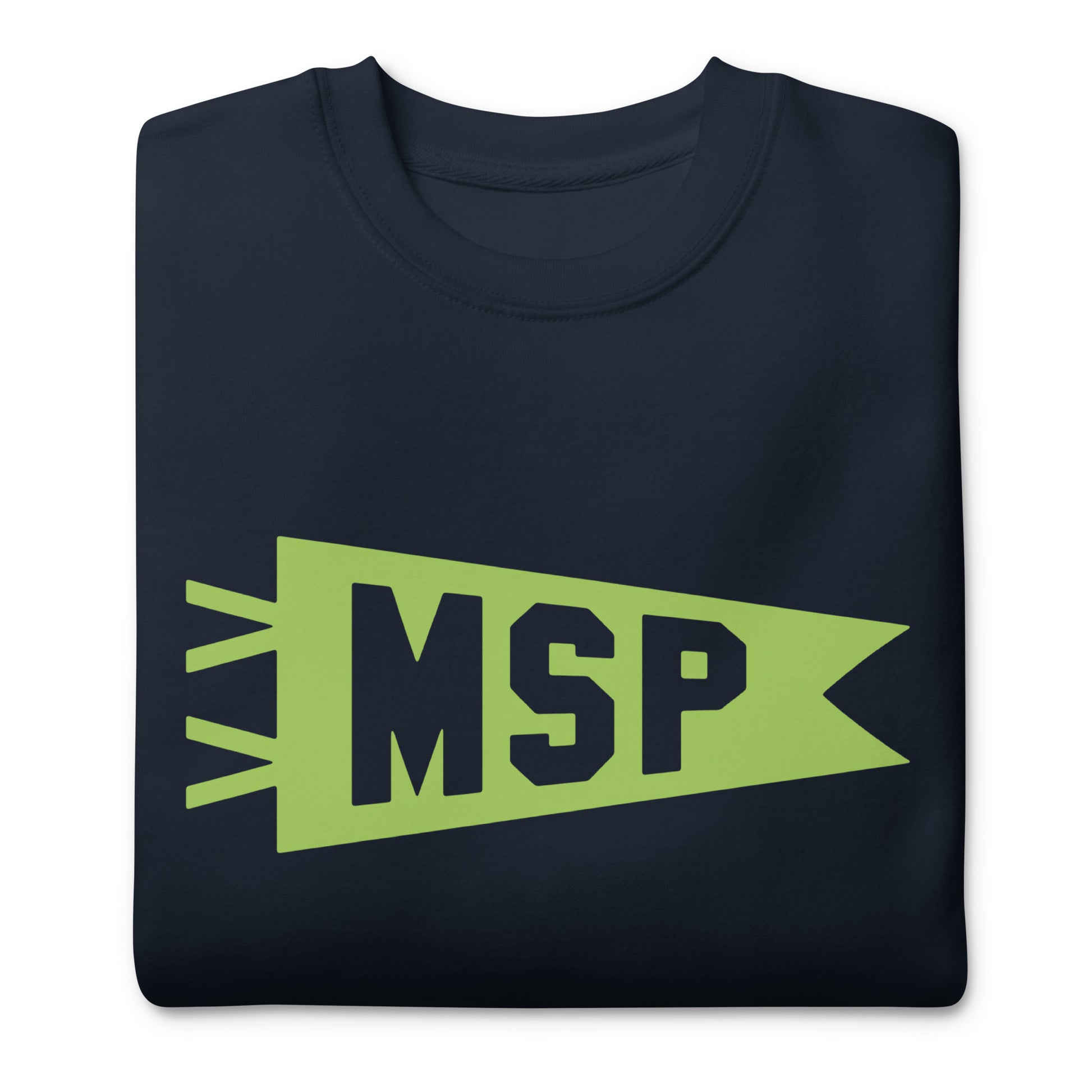 Airport Code Premium Sweatshirt - Green Graphic • MSP Minneapolis • YHM Designs - Image 03