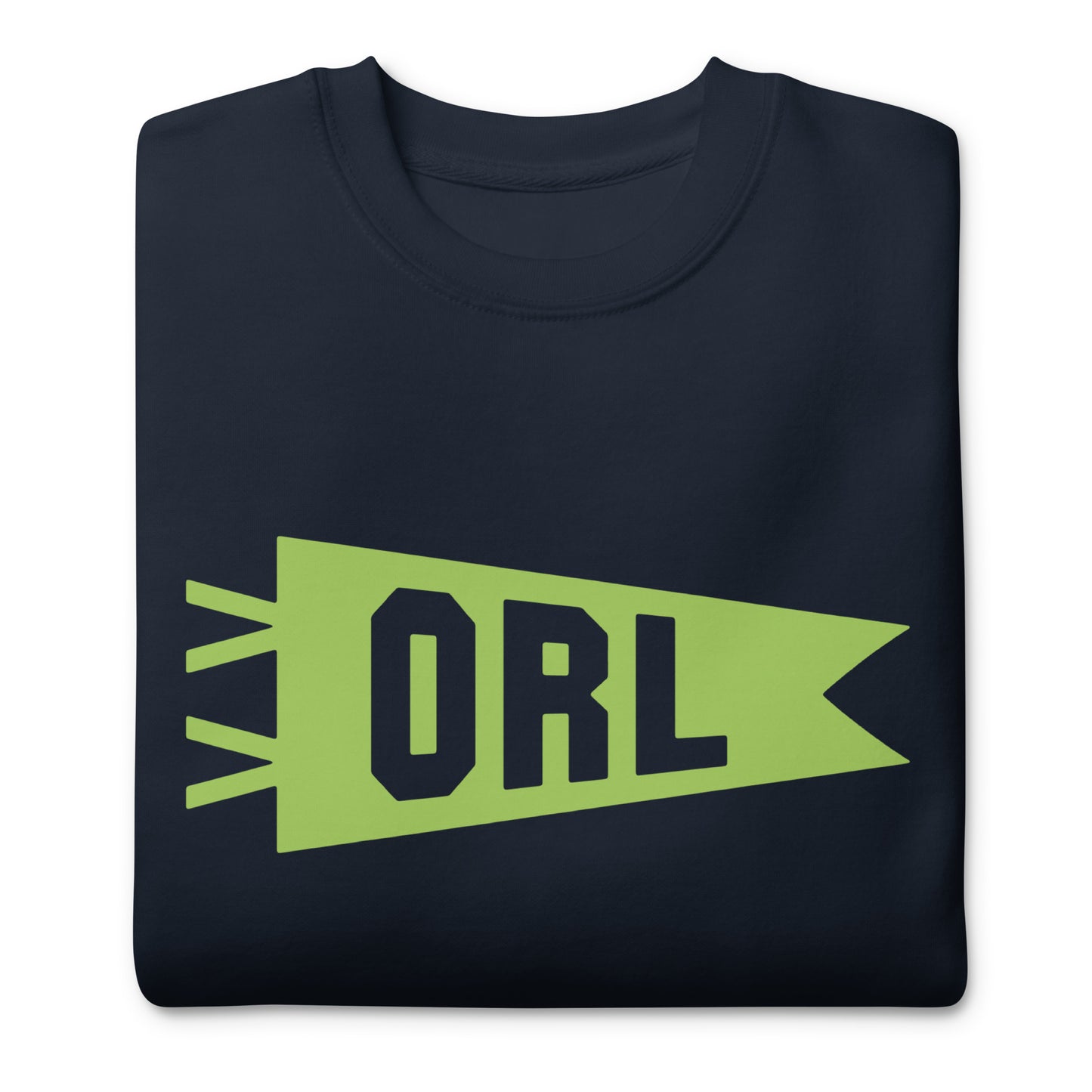 Airport Code Premium Sweatshirt - Green Graphic • ORL Orlando • YHM Designs - Image 03