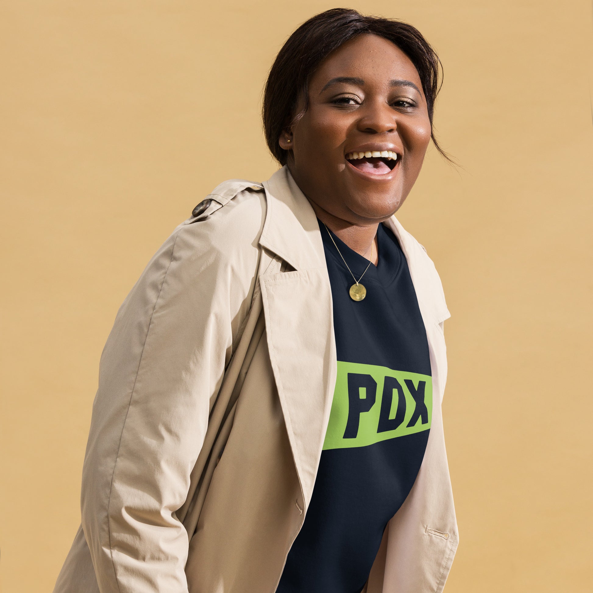 Airport Code Premium Sweatshirt - Green Graphic • PDX Portland • YHM Designs - Image 06