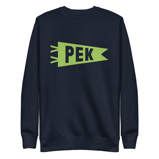 Airport Code Premium Sweatshirt - Green Graphic • PEK Beijing • YHM Designs - Image 01