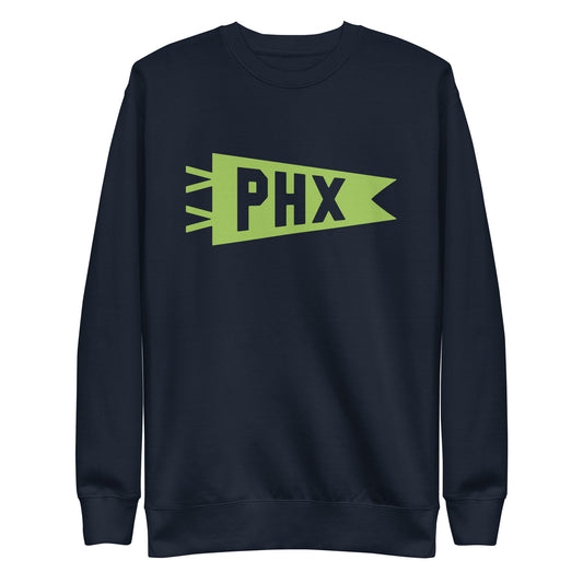 Airport Code Premium Sweatshirt - Green Graphic • PHX Phoenix • YHM Designs - Image 01