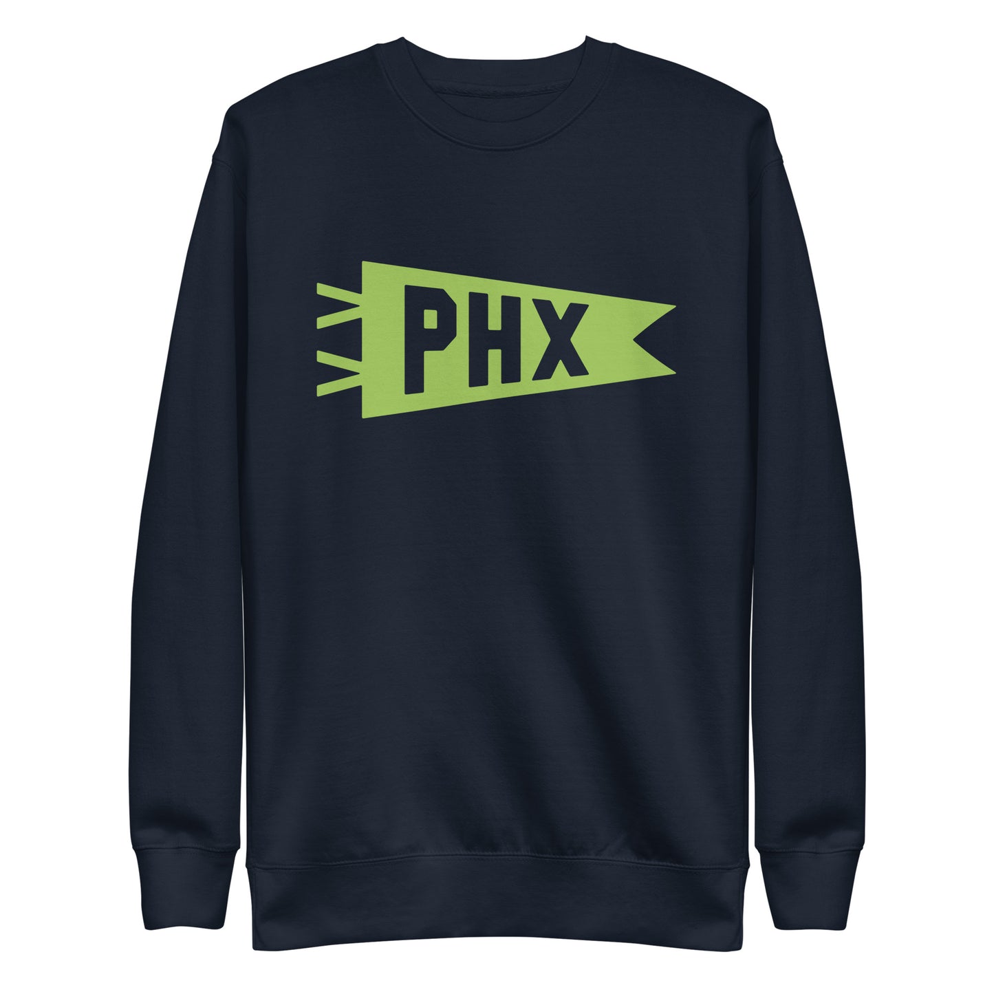 Airport Code Premium Sweatshirt - Green Graphic • PHX Phoenix • YHM Designs - Image 01