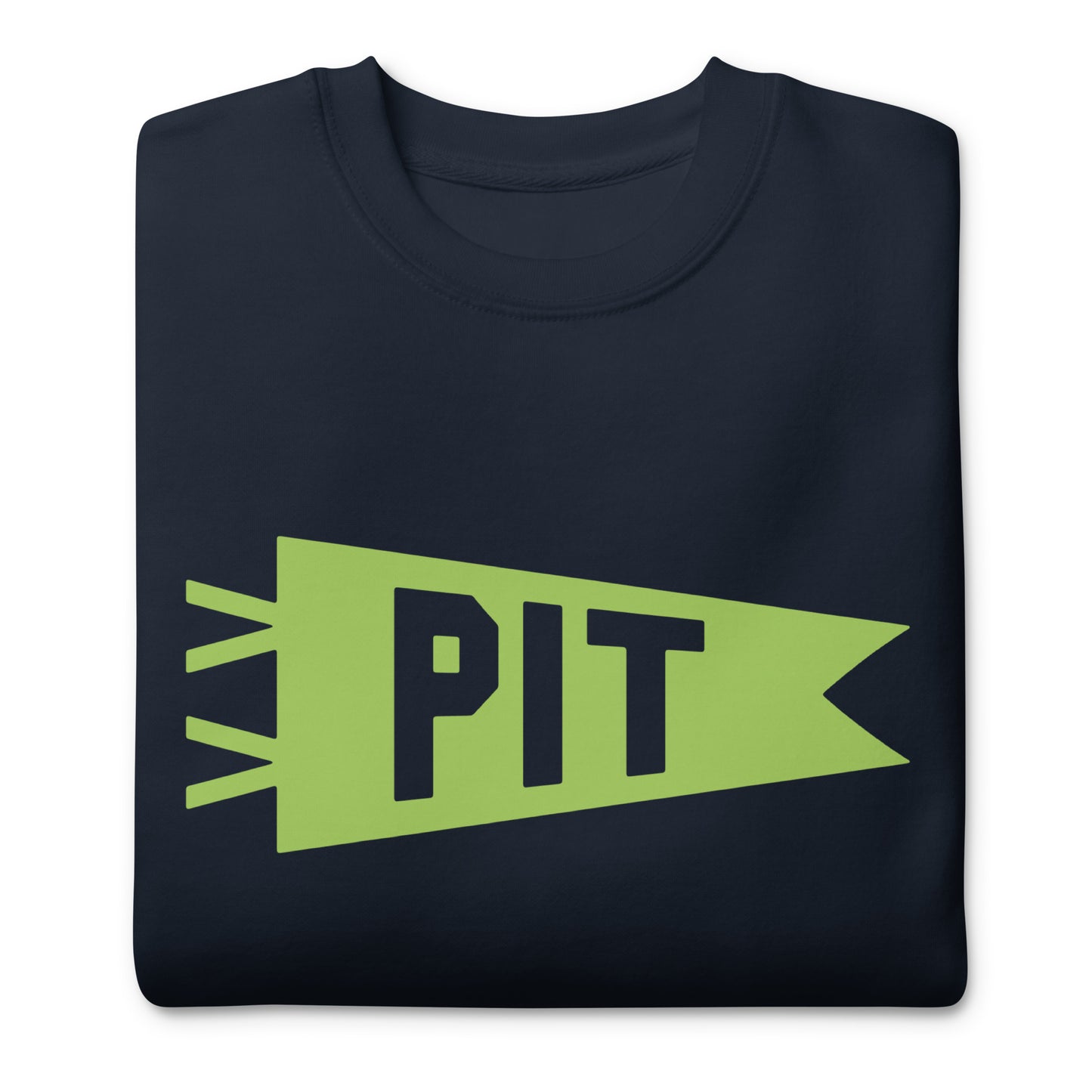 Airport Code Premium Sweatshirt - Green Graphic • PIT Pittsburgh • YHM Designs - Image 03