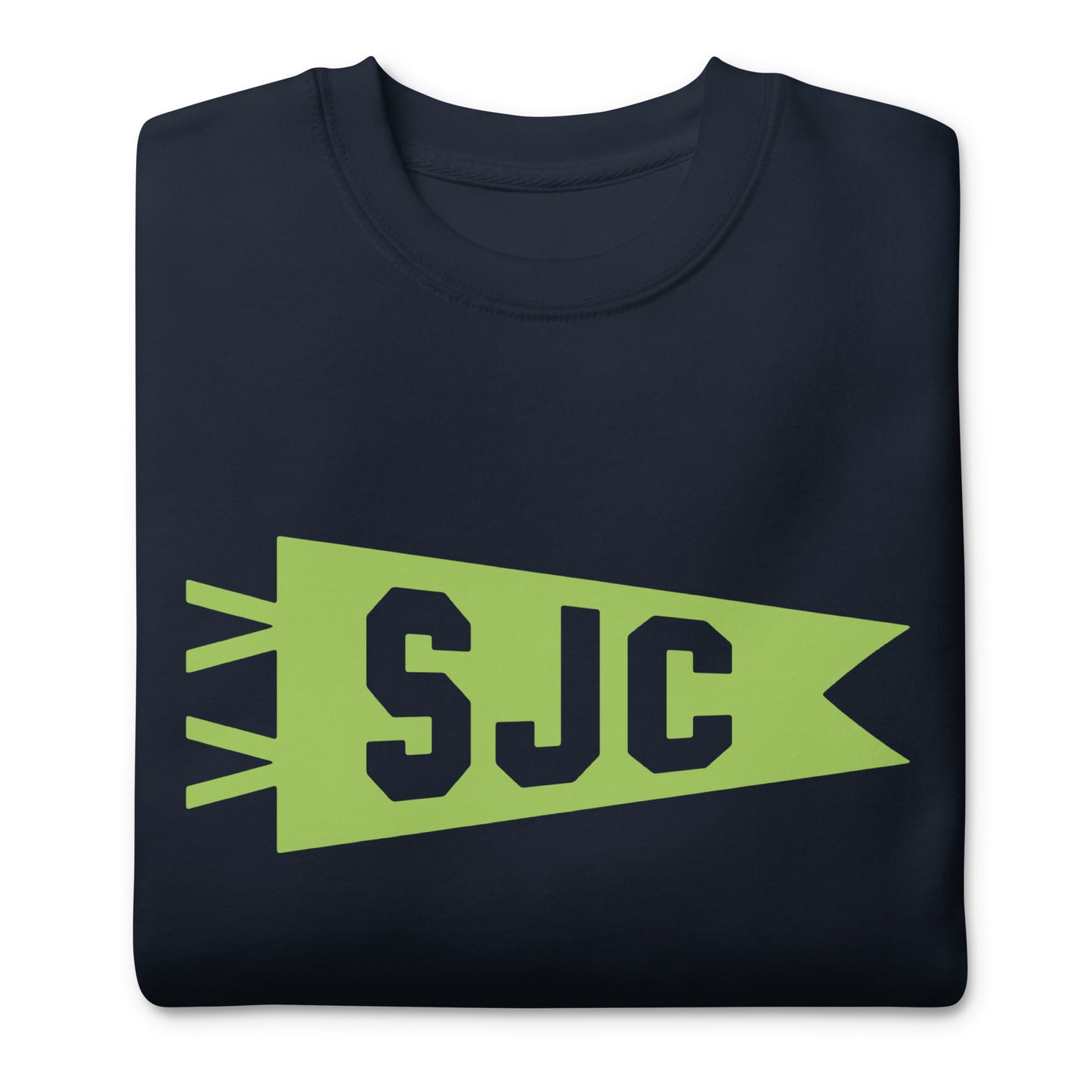 Airport Code Premium Sweatshirt - Green Graphic • SJC San Jose • YHM Designs - Image 03