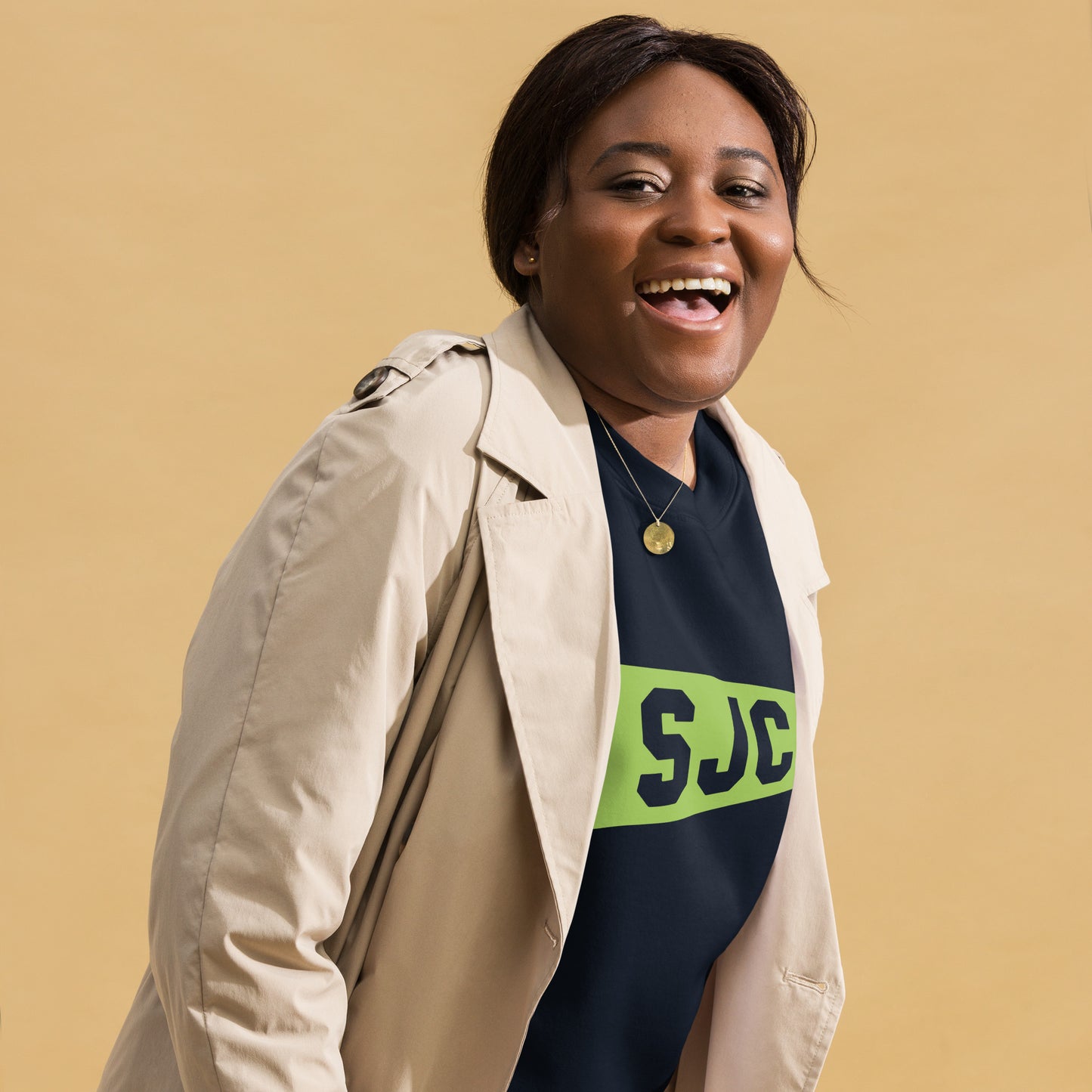 SJC San Jose Premium Sweatshirt • Banner Design in Green • YHM Designs - Image 06