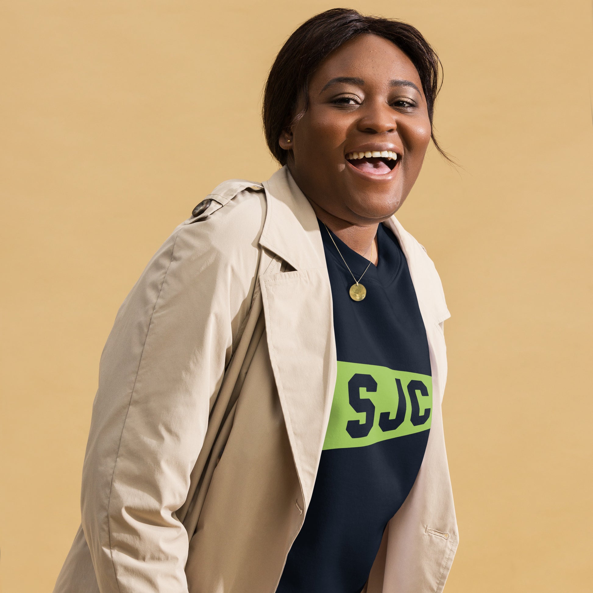 SJC San Jose Premium Sweatshirt • Banner Design in Green • YHM Designs - Image 06