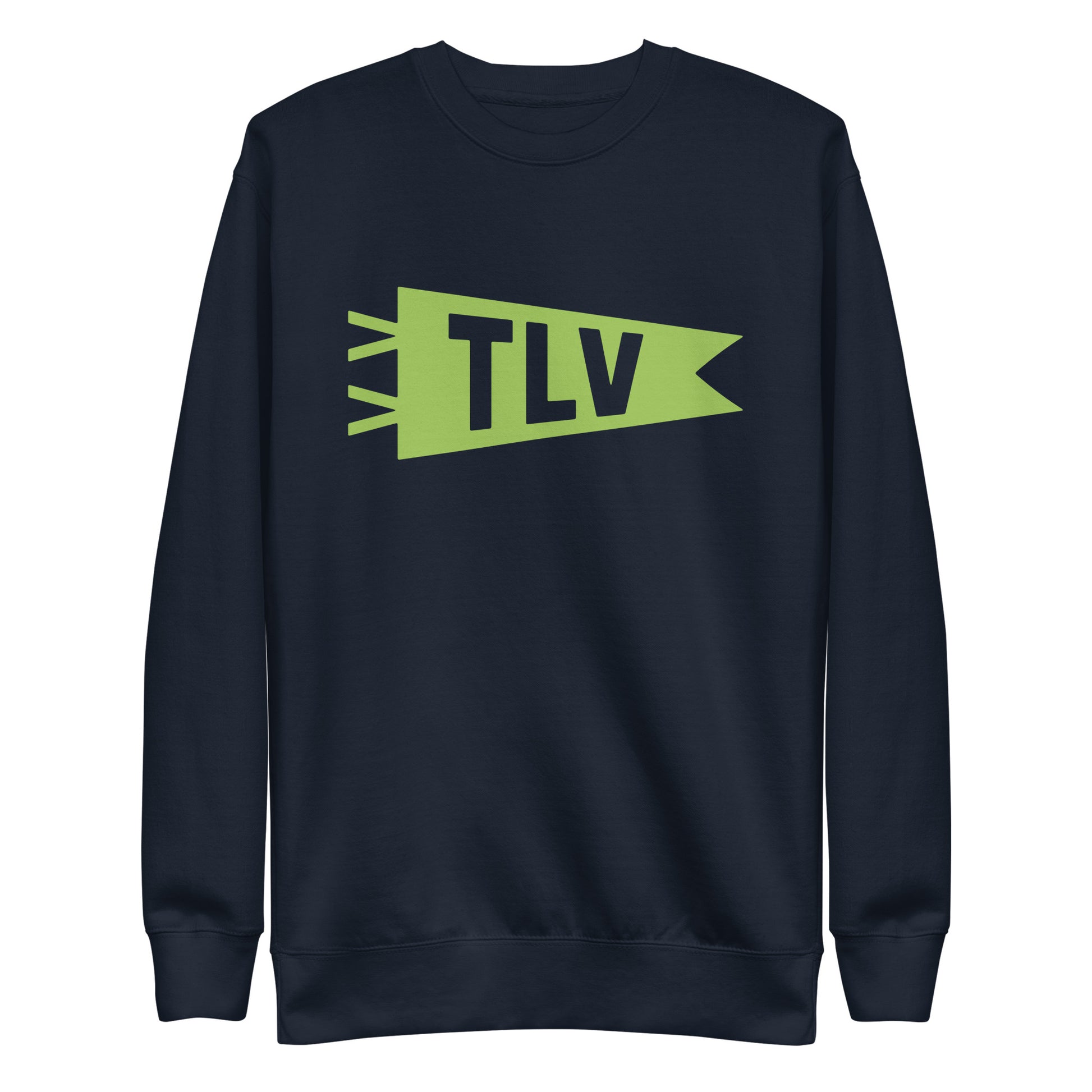 Airport Code Premium Sweatshirt - Green Graphic • TLV Tel Aviv • YHM Designs - Image 01