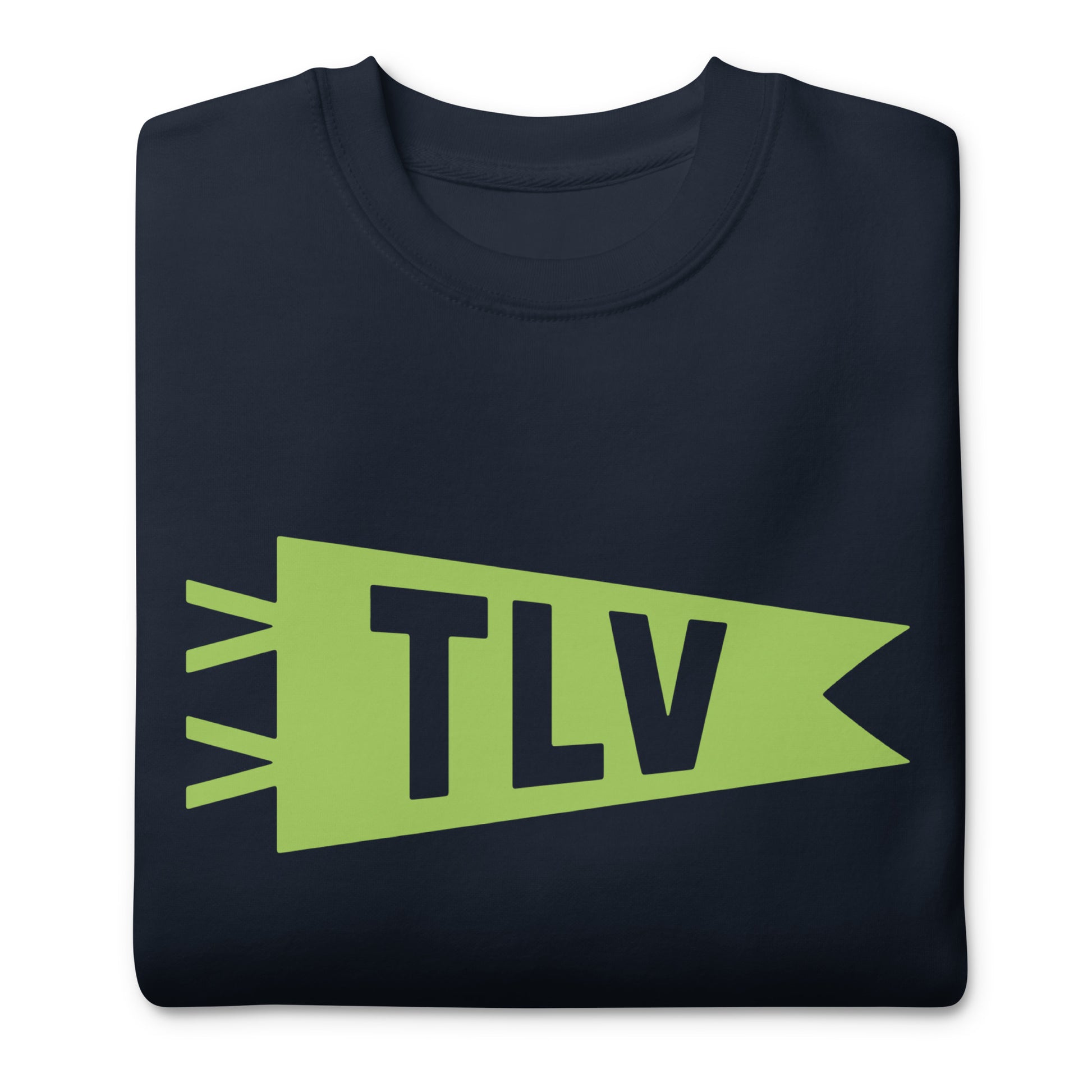 Airport Code Premium Sweatshirt - Green Graphic • TLV Tel Aviv • YHM Designs - Image 03