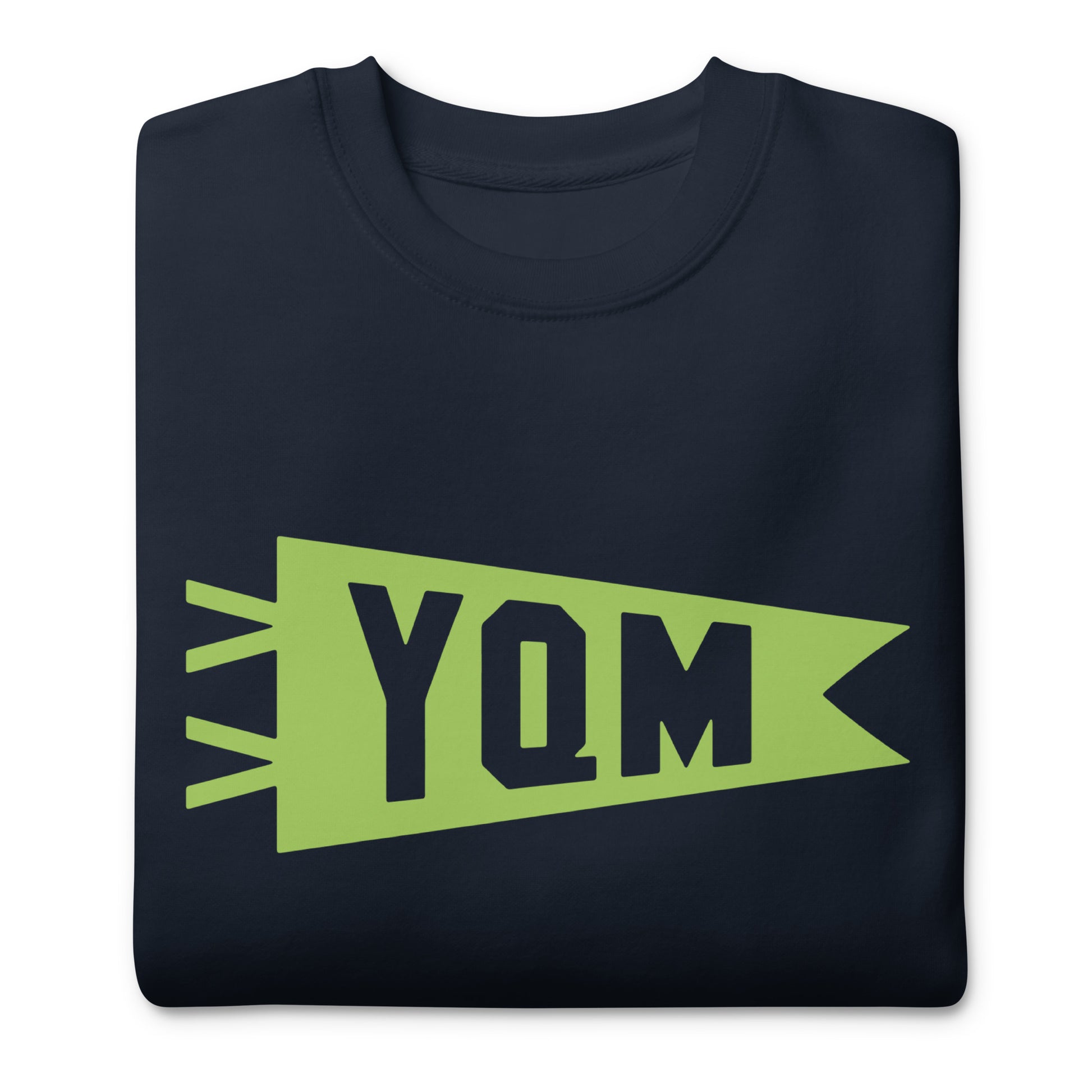 Airport Code Premium Sweatshirt - Green Graphic • YQM Moncton • YHM Designs - Image 03