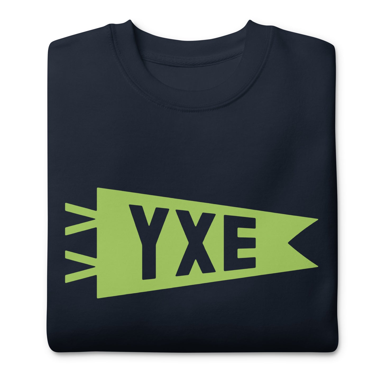 Airport Code Premium Sweatshirt - Green Graphic • YXE Saskatoon • YHM Designs - Image 03
