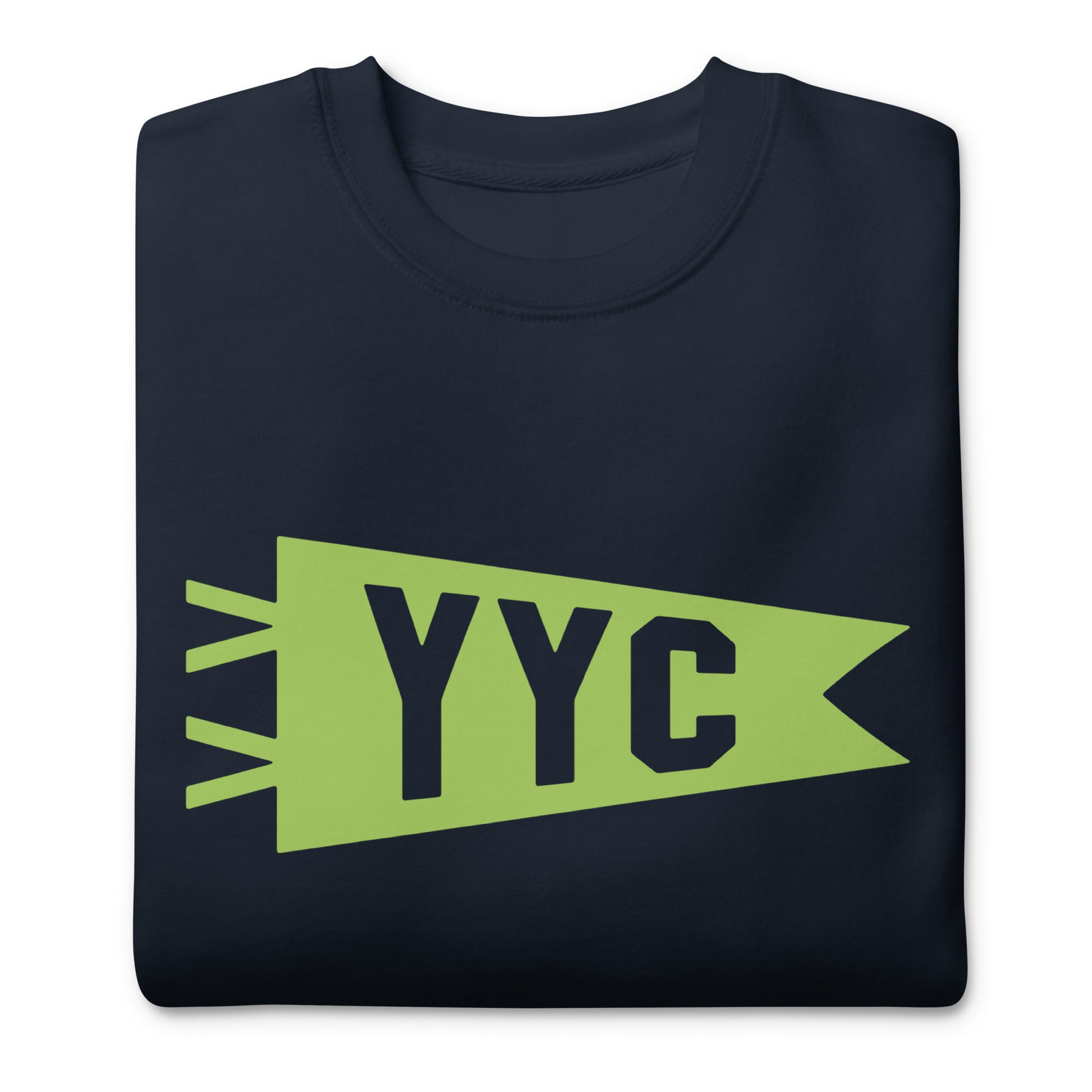 Airport Code Premium Sweatshirt - Green Graphic • YYC Calgary • YHM Designs - Image 03