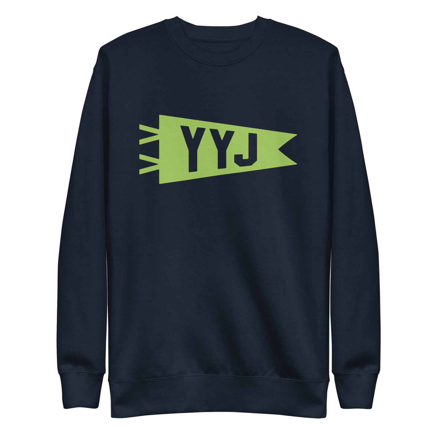 Airport Code Premium Sweatshirt - Green Graphic • YYJ Victoria • YHM Designs - Image 01
