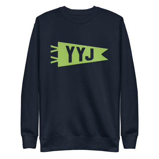 Airport Code Premium Sweatshirt - Green Graphic • YYJ Victoria • YHM Designs - Image 01