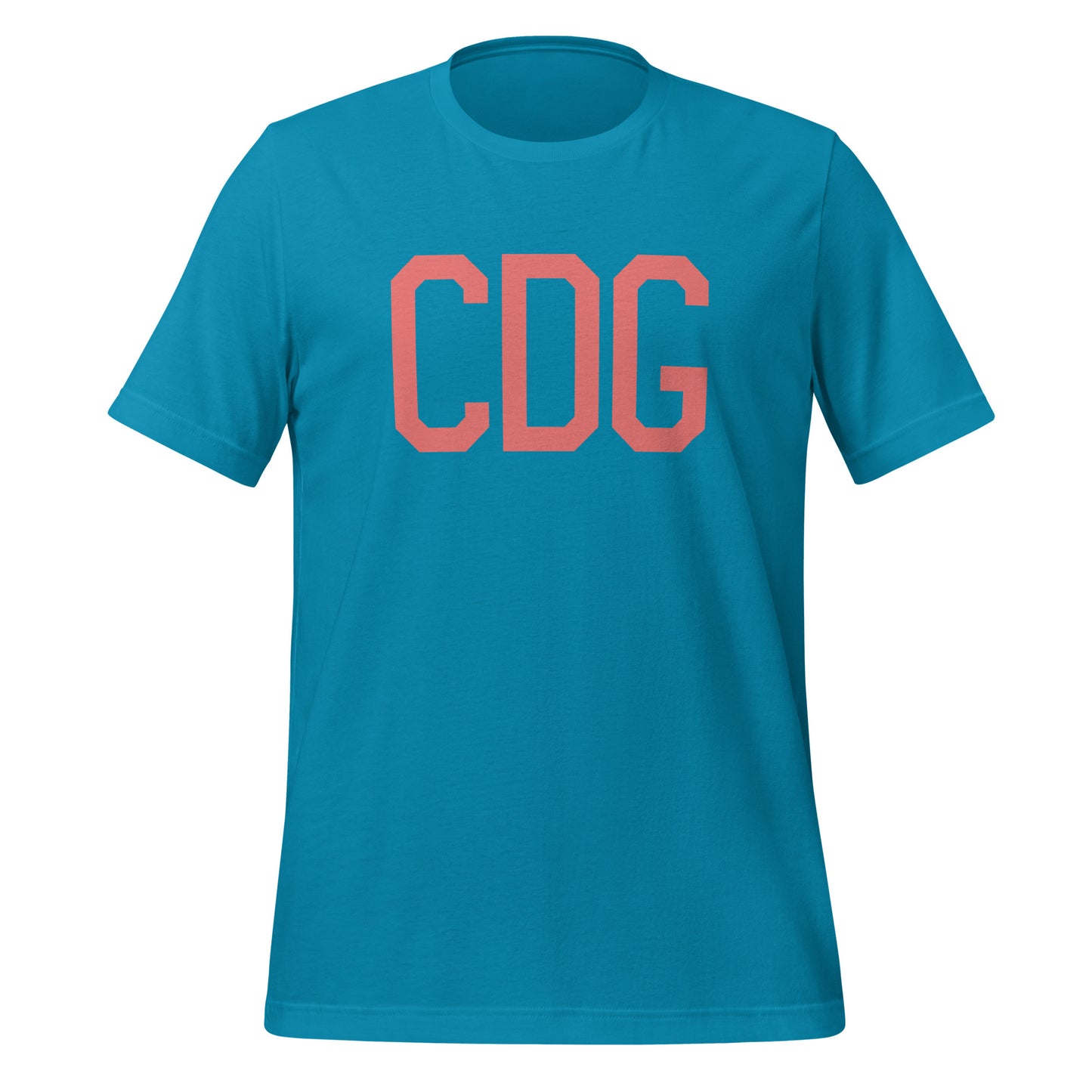 CDG Paris Unisex T-Shirt • Air Force Lettering in Salmon Pink • YHM Designs - Image 06