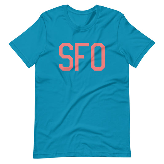Aviation Enthusiast Unisex Tee - Pink Graphic • SFO San Francisco • YHM Designs - Image 02