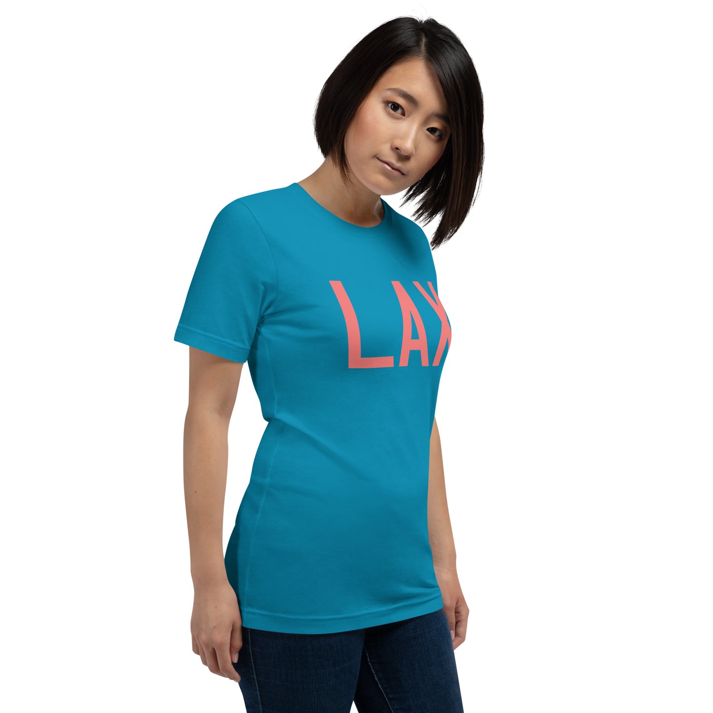 Aviation Enthusiast Unisex Tee - Pink Graphic • LAX Los Angeles • YHM Designs - Image 08